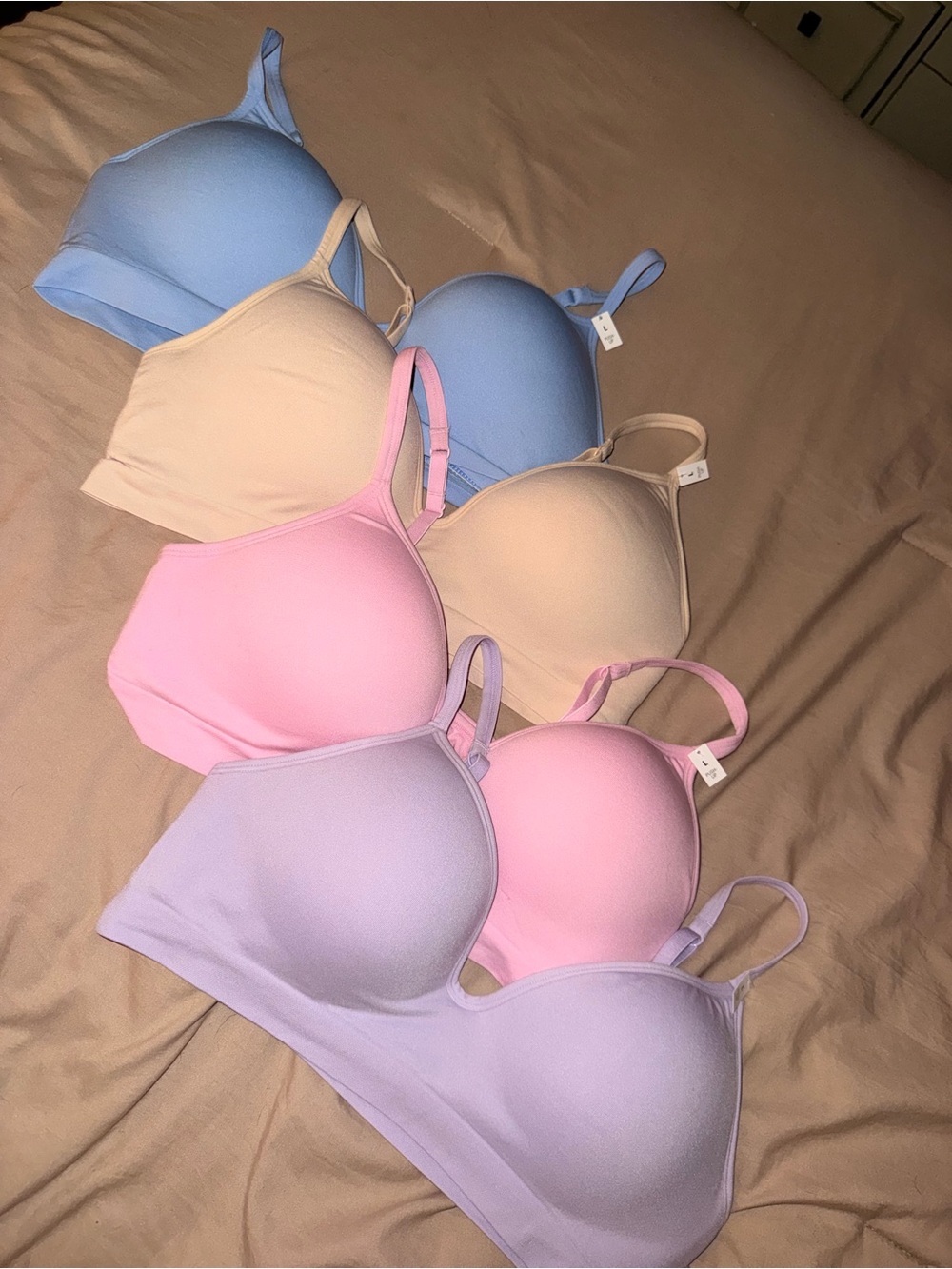 Victoria's Secret Pastel Seamless T-Shirt Bras - Blue, Cream, Pink, Lavender NEW